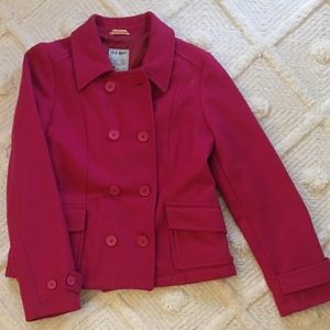 Old Navy pea coat fuchsia pink
